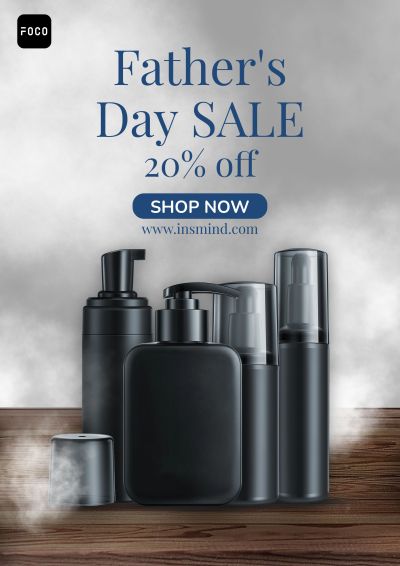 Retro Mist Decorate Brazil Father's Day Skincare Products Promotion Poster