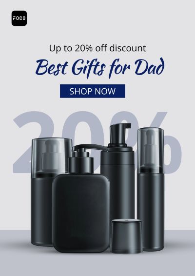 Brazil Father's Day Skincare Products Discount Promo Poster
