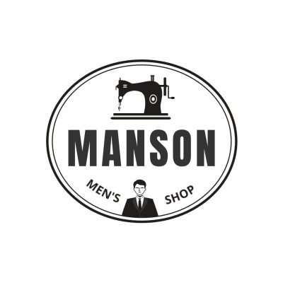 Balck Sewing Machine Element Men's Fashion Clothing Brand Logo