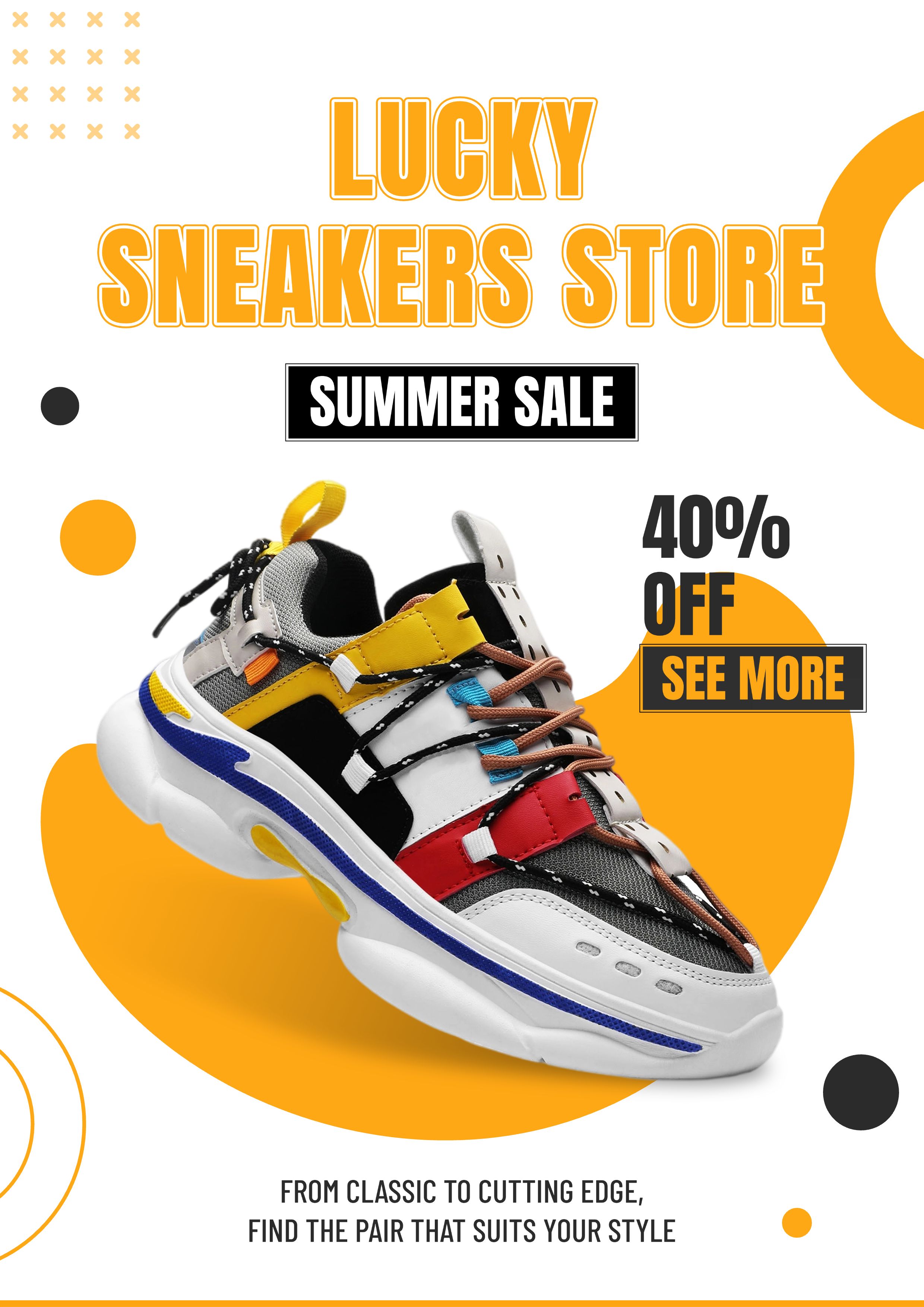 Sports Running Shoes Sale Discount Promo Advertising Poster