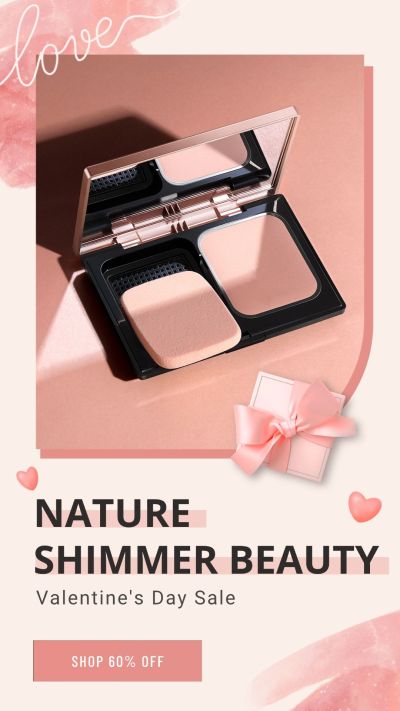 Brazil Valentine's Day Dia dos Namorados Foundation Blush Makeup Beauty Cosmetics Discount Sale Promo Ecommerce Story