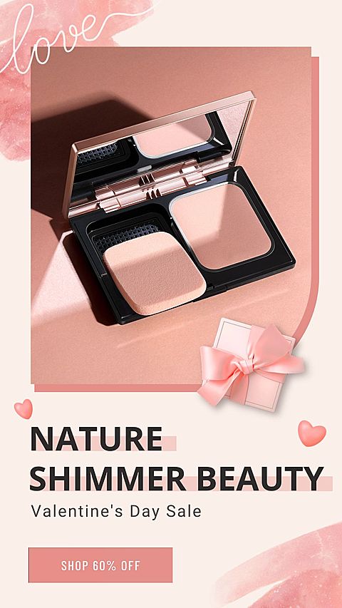 Brazil Valentine's Day Dia dos Namorados Foundation Blush Makeup Beauty Cosmetics Discount Sale Promo Ecommerce Story