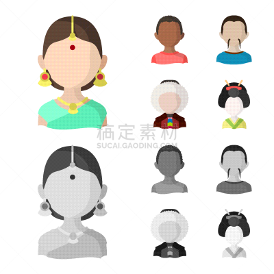 房地产,标志,传统,饰头巾,人种,女人,哈萨克人,发型,模仿,设计