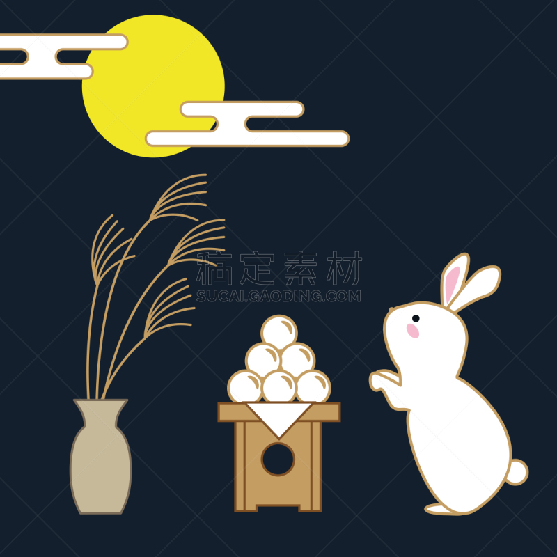 夜晚,月亮,季节,日历,传统节日,八月,可爱的,传统,中秋节,收获月