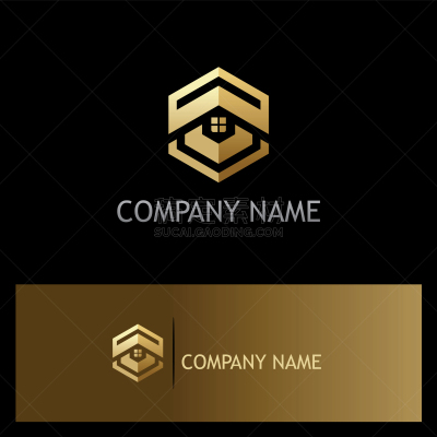 polygon house roof realty gold logo