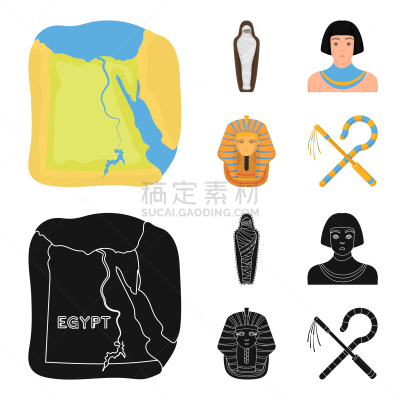 黄金,埃及,防护面罩,平衡折角灯,分离着色,坟墓,木乃伊化的,男人,收集