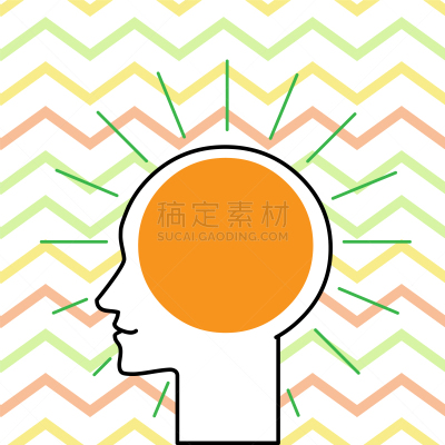 侧面像,人的头部,几何形状,肖像,模板,女人,想法,环绕,点燃,思考