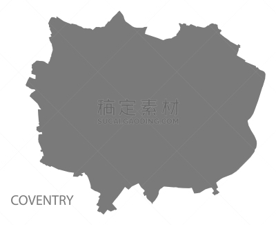 考文垂,形状,街道图,银色,英格兰,现代,剪影,设计