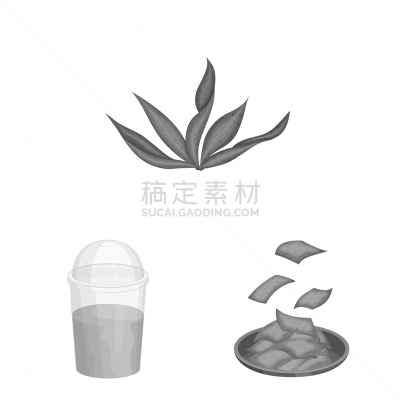 植物,标志,饮料,素食,清新,灰色,食品,除草,设计,布置