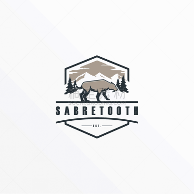 logo saber tooth vintage badge