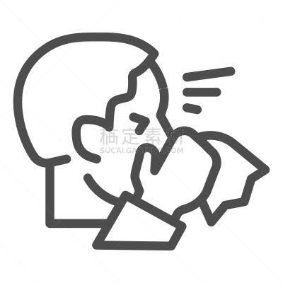轮廓,矢量,男人,计算机图标,人,标志,符号,设计,打喷嚏,生病