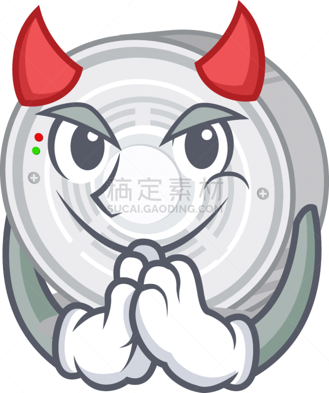 恶魔,烟雾检测器,卡通,形状,可爱的,传感器,动物,设备用品,面部表情,蹦