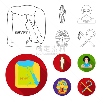黄金,埃及,防护面罩,平衡折角灯,分离着色,轮廓,坟墓,木乃伊化的,收集