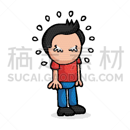 男人,手,卡通,商务,损失,面部表情,筋疲力尽,站,哭,绘制
