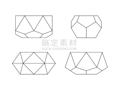 轮廓,矢量,多面体,几何形状,花盆,极简构图,时髦的,形状,与众不同,空的