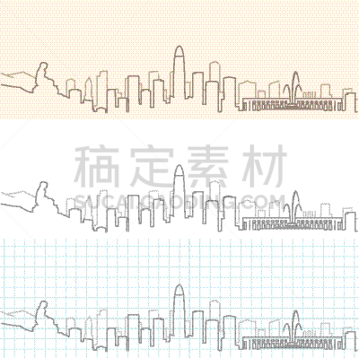 济南,城市天际线,亚洲,铅笔,山东省,矢量,侧面像,绘制,剪影