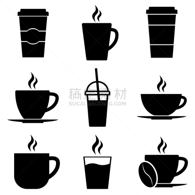 杯,咖啡,计算机图标,品牌名称,白色背景,分离着色,玻璃杯,活力,周末活动,热