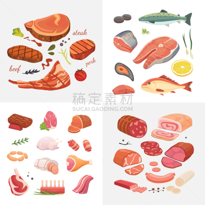 食品,肉,生食,牛排,意大利腊肠,清新,烤肉架,餐馆,分享,烹调