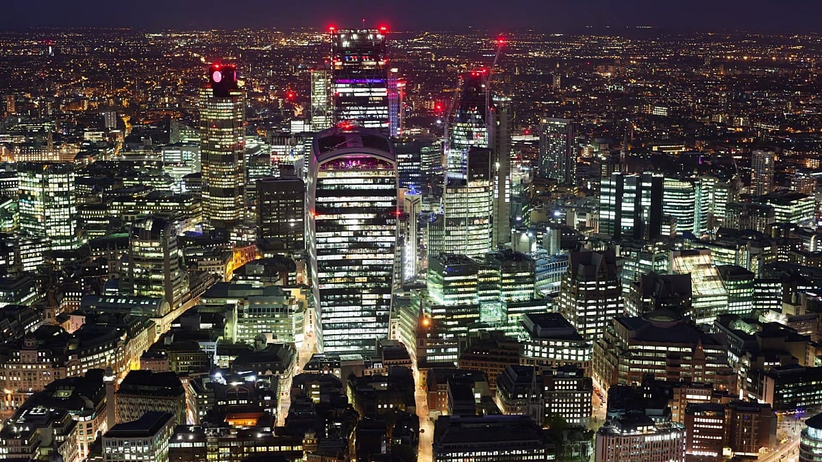 伦敦金融区夜景