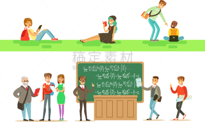 讲师,大学,头发,建筑,图像,矢量,教育,布置,准备,坐