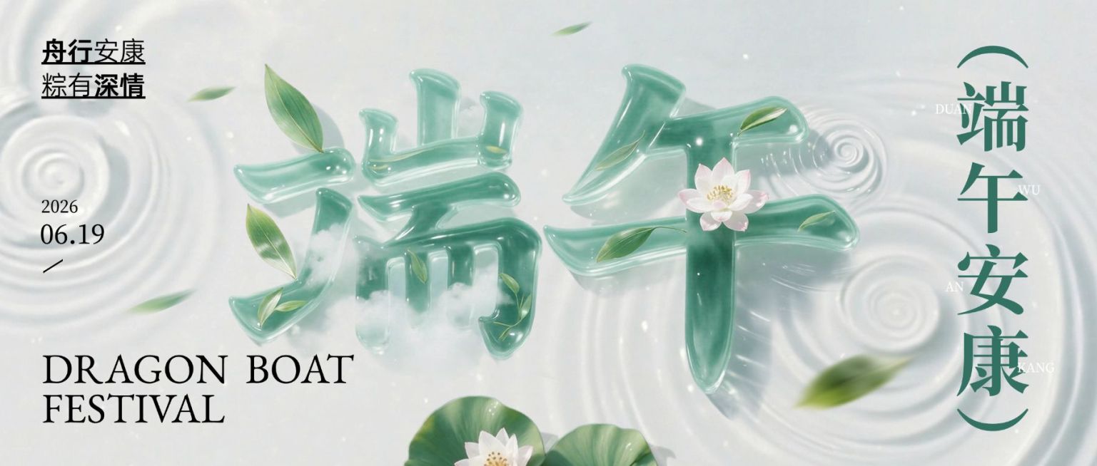 端午节节日祝福通用清透感公众号首图预览效果