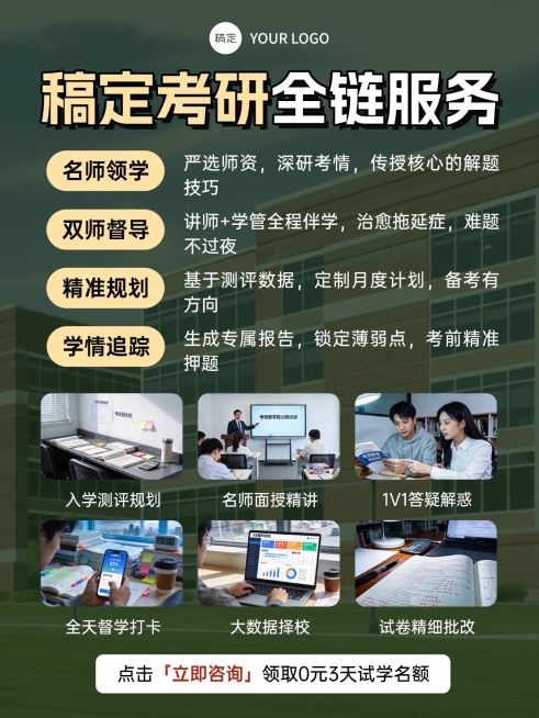 教育培训学历教育考研课程服务介绍拼图小红书封面预览效果
