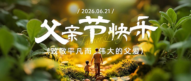 父亲节节日祝福通用清新感公众号首图