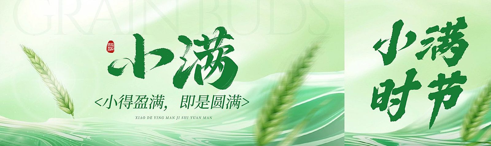 小满节气祝福通用清透感公众号首次图