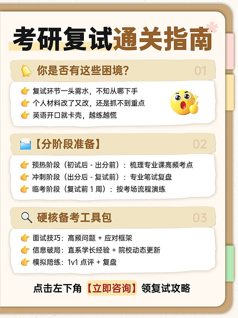 教育培训学历教育考研复试知识干货小红书配图