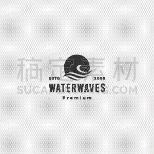 wave water sea sunset sun logo icon hipster