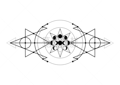 月亮,灵性,巫术,秘密,炼金术,几何形状,埃及,复古,绘制