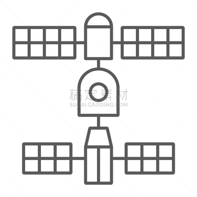 科学,太空,线图标,细的,卫星天线,技术,现代,计算机软件,沟通,传播