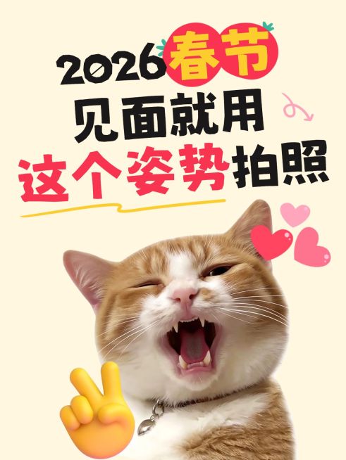 春节晒照姿势指南通用小红书封面预览效果