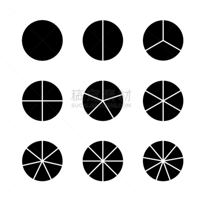 绘画插图,圆形,信息图表,矢量,黑色,多样,平坦的,部分,充满,分割