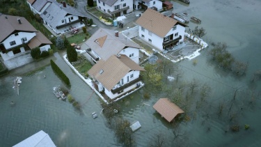 洪水泛滥地区航拍