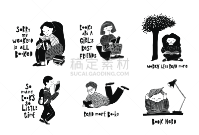 绘画插图,书,文字,字体,可爱的,短语,商务,灵感,图书馆,模板