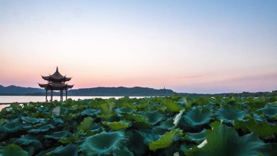 杭州西湖古建筑。日日夜夜
