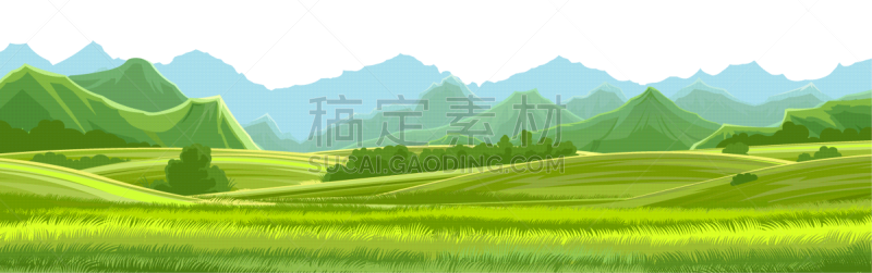 矢量,地形,白昼,风景,绿色,草,山,牧场,夏天,春天