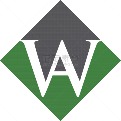 initial aw rhombus logo design
