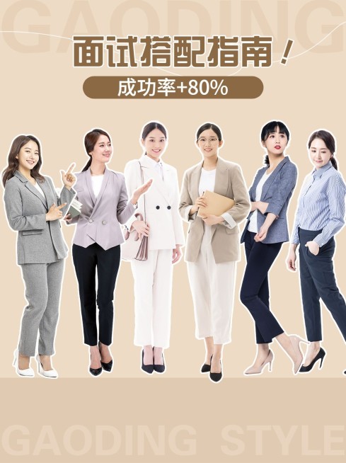 服饰箱包面试穿搭攻略小红书封面套装预览效果