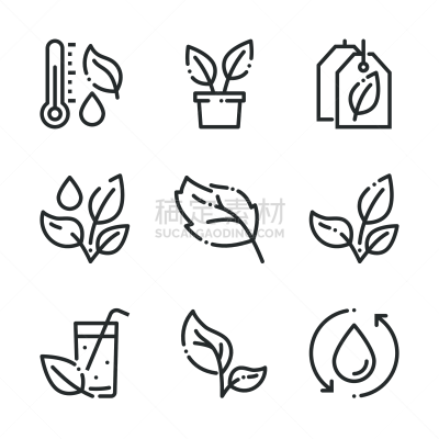 计算机图标,叶子,线条,植物群,家庭,色彩鲜艳,农业,湿,纯净,自然界的状态