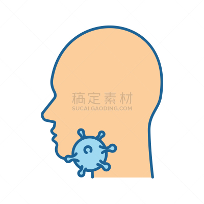 计算机图标,彩色图片,喉咙痛,寒冷,背景分离,品牌名称,病毒,烟囱,扁桃体,人类腺体
