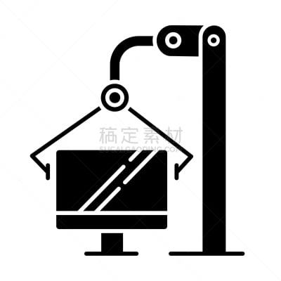工业,工厂,技术,计算机,显示器,计算机图标,符号,剪影