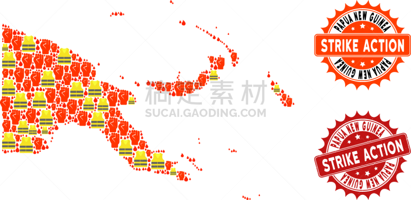 巴布亚新几内亚,抽象拼贴画,现代,国内著名景点,汗衫,拳头,构图