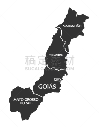 联邦区域,马拉尼昂,戈亚斯,托坎廷斯,现代,巴西,办公室,标签,剪影