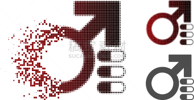 损坏的,像素化,药丸,一个物体,明亮,红色,黑色,勃起,点染,骨折