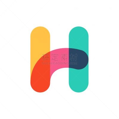 线条,多层效果,英文字母h,数字1,字母,技术,色彩鲜艳,品牌名称,市场营销,彩虹
