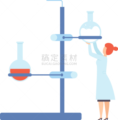 科学家,女人,白色,液体,拿着,烧瓶,学生,专业人员,红色