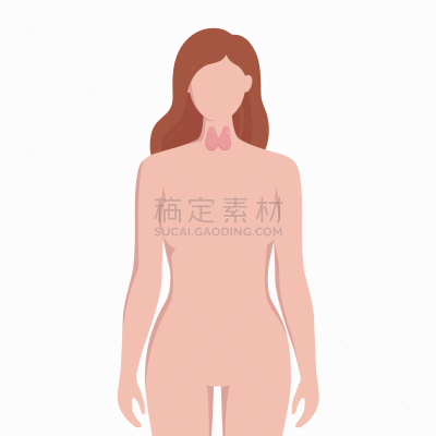 健康保健,女人,甲状腺,扁平化设计,生物学,信息图表,人,白色背景,剪影