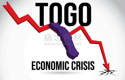 多哥,金融,危机,商务,图表,恐惧,撕破的,倒塌,衰退